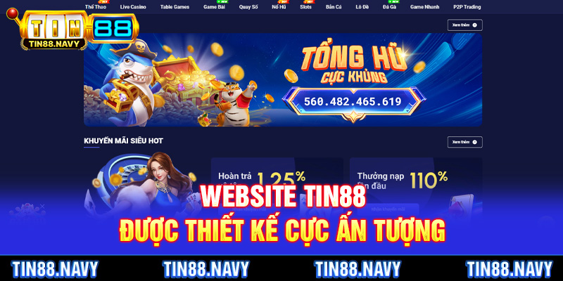 Website Tin88 được thiết kế cực ấn tượng